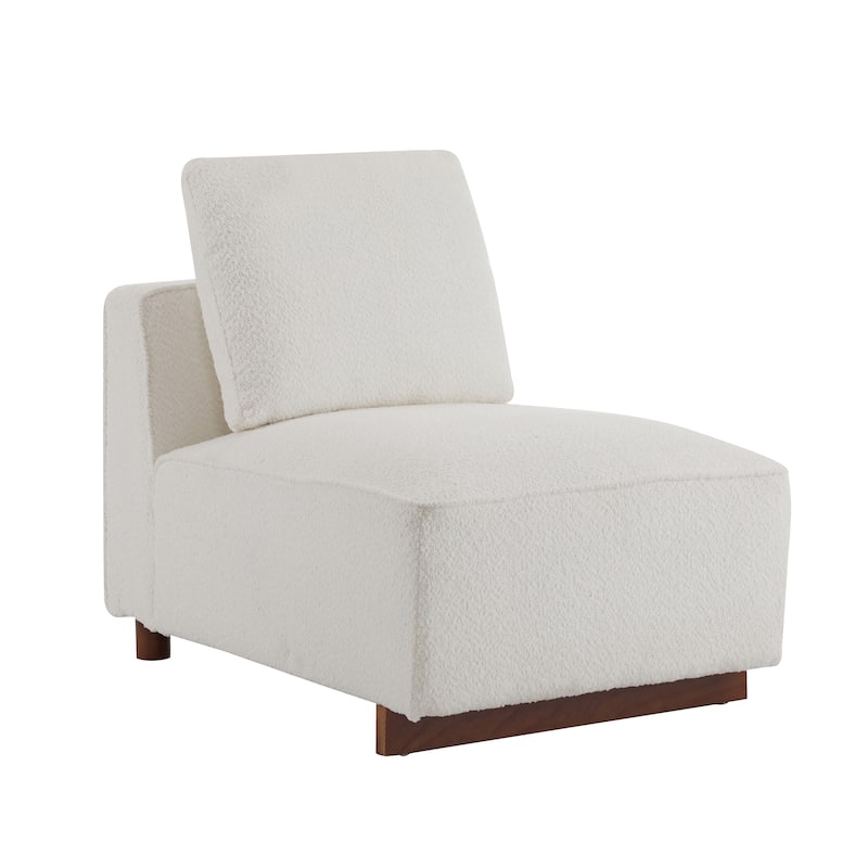 Christopher Knight Home Beige Boucle 130" Sectional Modular Sofa with Ottoman