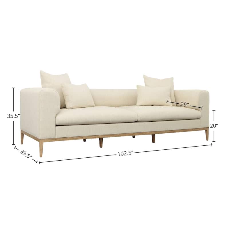 Dora 103" Upholstered Sofa, Beige
