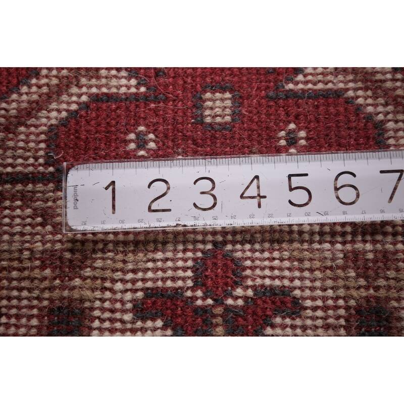 Red & Ivory Oushak Oriental Runner Rug Handmade Floral Wool Carpet - 2'7"x 11'5"
