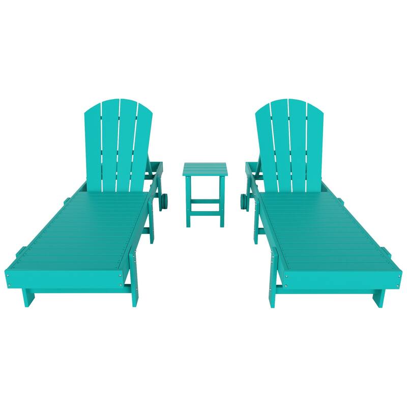 Polytrends Laguna Hdpe All Weather Outdoor Patio Pool Reclining Armless Chaise Lounges (3-Piece Set)