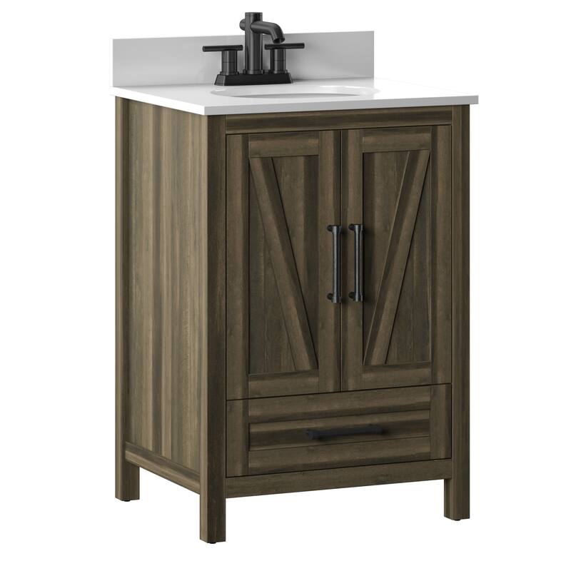 24" Single Bathroom Vanity with Lower Drawer
