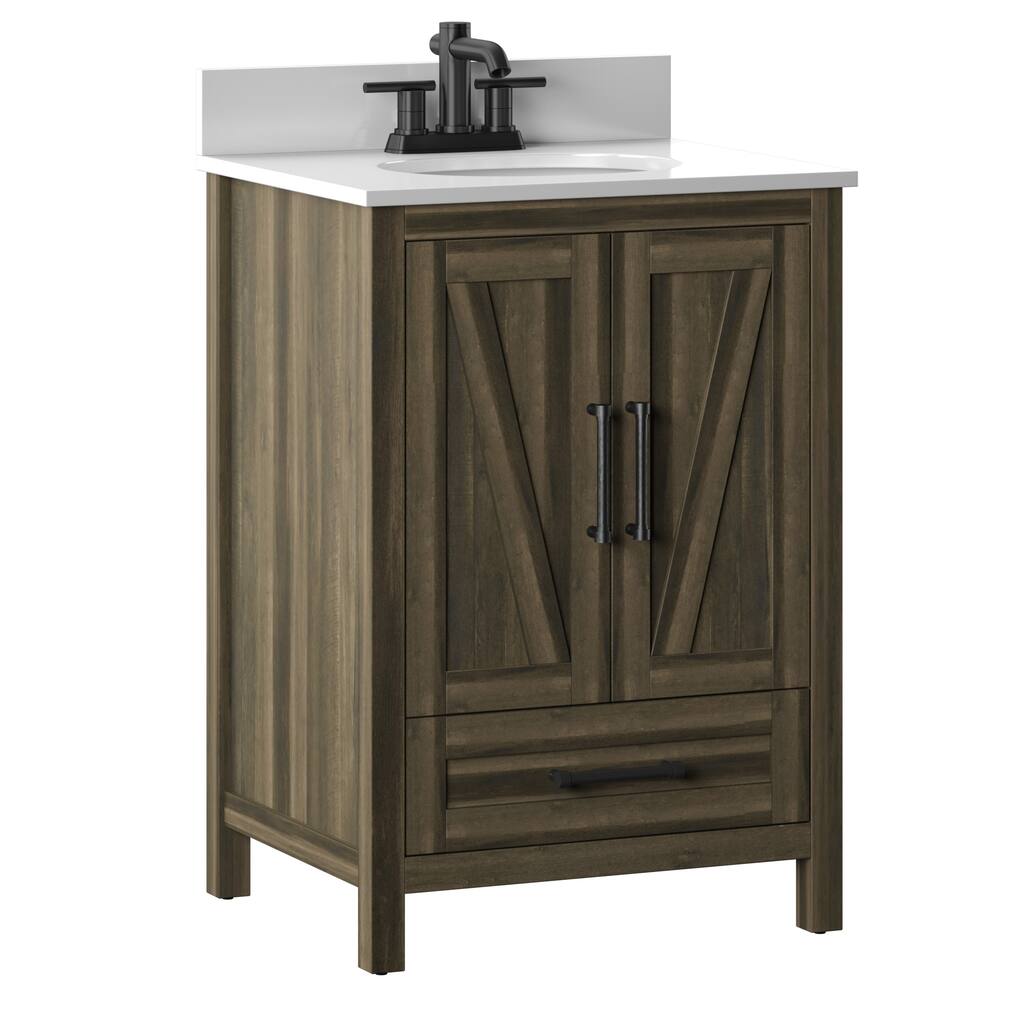 24" Single Bathroom Vanity with Lower Drawer
