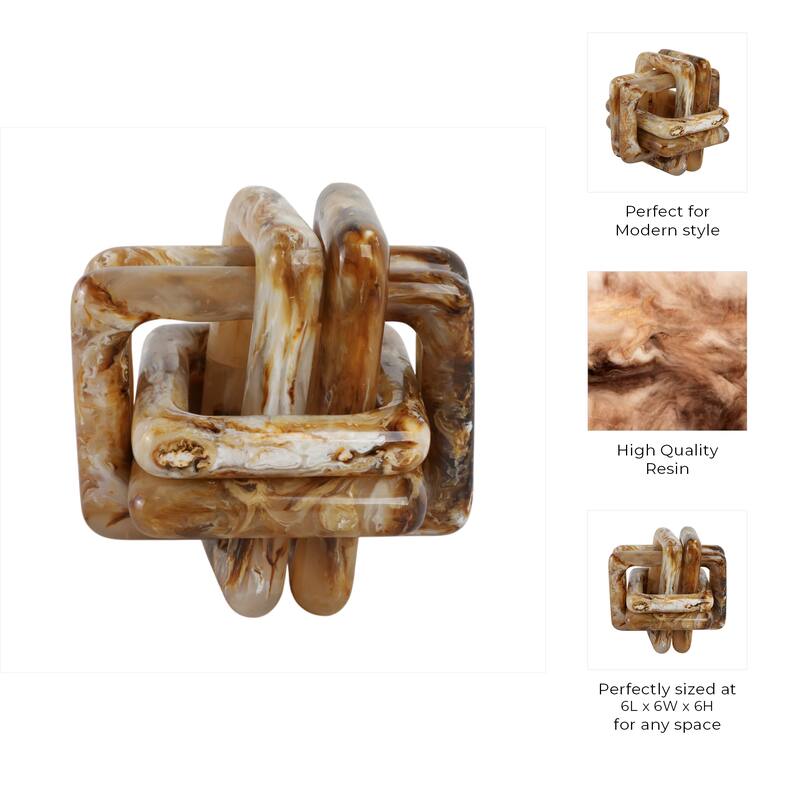 Modern Resin Decorative Object Knot Sleek and Stylish Accent Piece - 6" x 6" x 6"