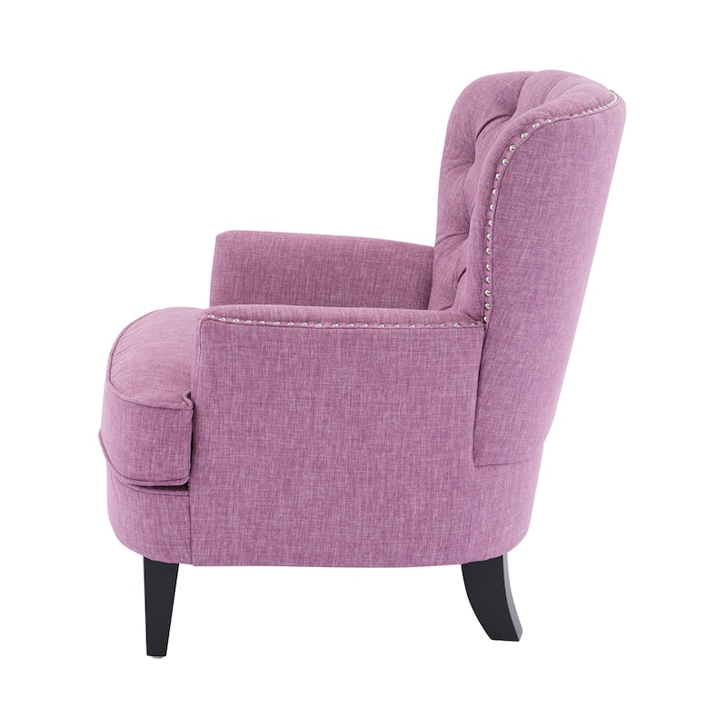 Reception Chair Versatile Side Chair Light Purple Upholstered Lounge Chair Office Chair with Nailhead Trim