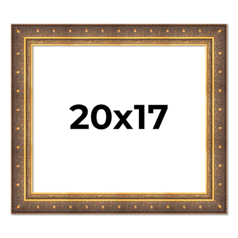 20x17 Frame Vintage Gold Solid Wood Picture Frame | 2.5 Inch Moulding