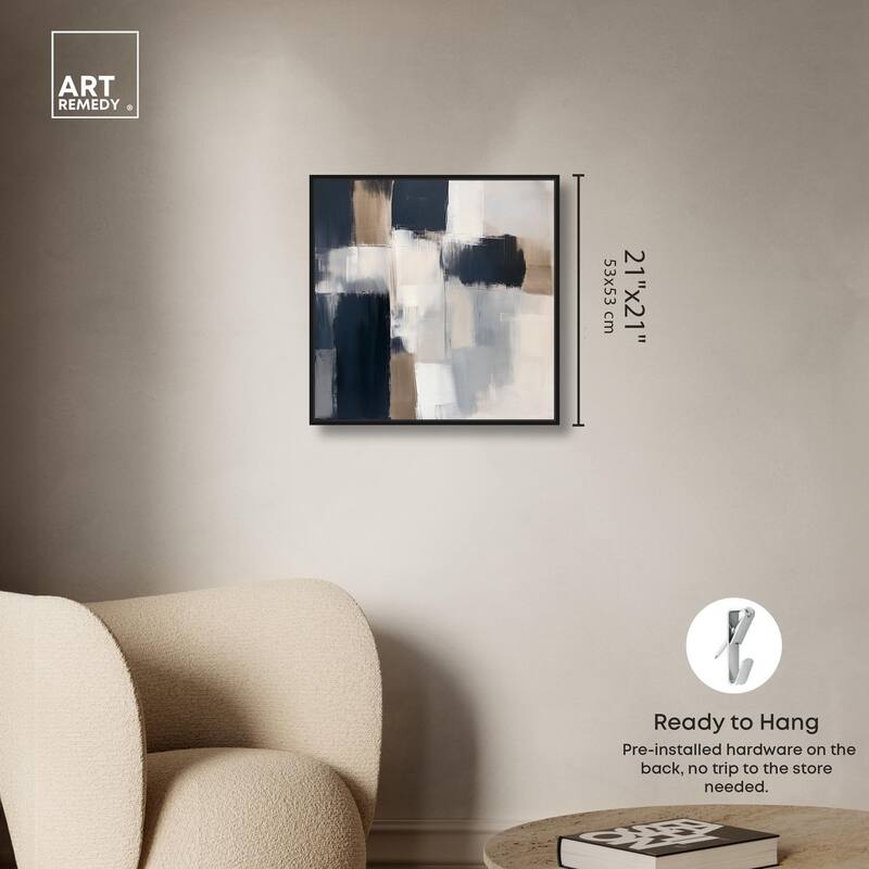 Blue and Tan Abstraction II Canvas by Art Remedy