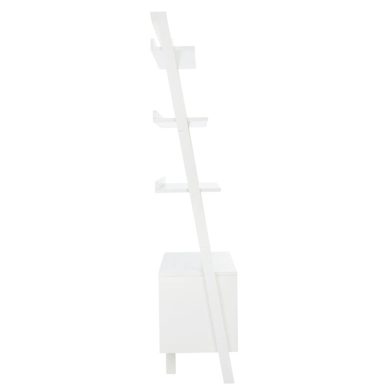 SAFAVIEH Fadime Natural/Charcoal 3-Shelf 1 Door Etagere - 32" W x 15.4" L x 72" H - 32Wx15Dx72H