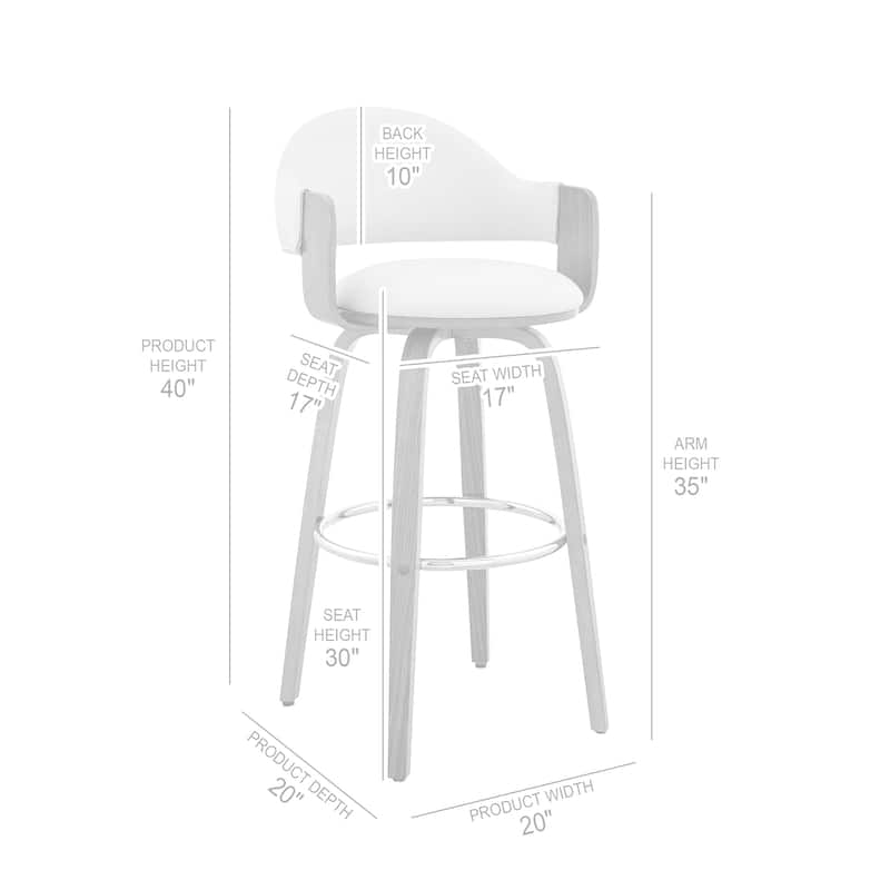 Daxton Mid-Century Swivel Bar Stool, Upholstered Counter Chair with Bentwood Legs