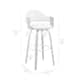 Daxton Mid-Century Swivel Bar Stool, Upholstered Counter Height Chair with Bentwood Legs