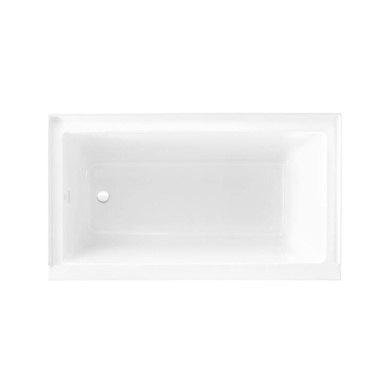 Voltaire 60 X 30 Left Drain Soaking Alcove Bathtub In Glossy White With Integrated Overflow, Drain Included