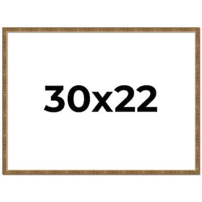 30x22 Frame Black Real Wood Picture Frame Kingsley Gold Distressed Photo Frame with UV Acrylic Foam Board Backing &