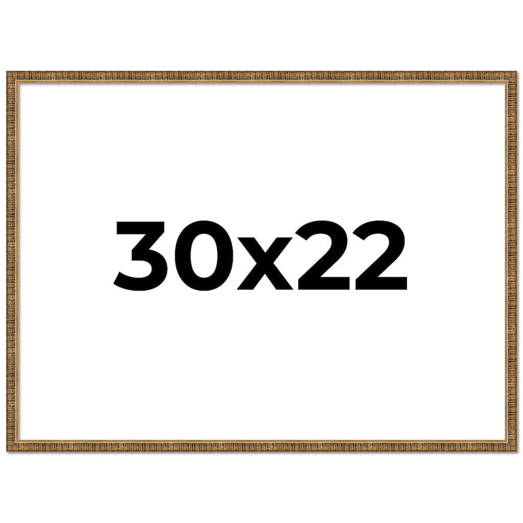 30x22 Frame Black Real Wood Picture Frame Kingsley Gold Distressed Photo Frame with UV Acrylic Foam Board Backing &