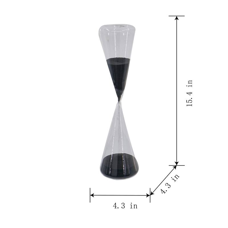 4.5x4.5x15.5" Triangular Shape Hourglass, 90 Minutes, Black Sand