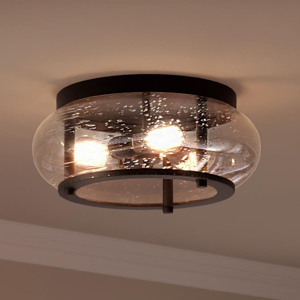 Luxury Utilitarian Ceiling Light, 7"H x 16"W, with Coastal Style, Black Bronze, UQL3301 by Urban Ambiance. Opens flyout.