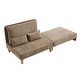 preview thumbnail 18 of 33, Chenille Upholstered 3-in-1 Convertible Sleeper Foldable Sofa Bed Recliner Chair with 3 Pillows