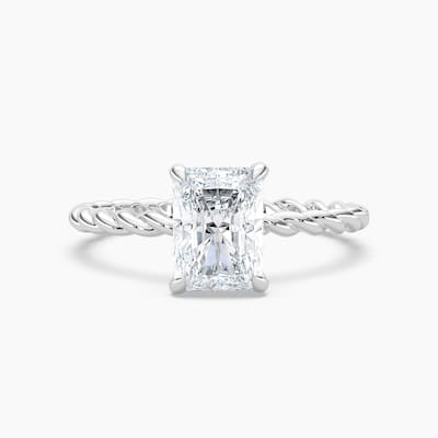 Auriya 14k Gold Lab Grown Radiant Diamond Twisted Hidden Halo Engagement Ring 1.00 to 5.00 ct. tw. (F-G, VS)