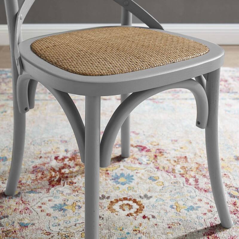 Winston Country Style Cross Back Light Grey Dining Chair