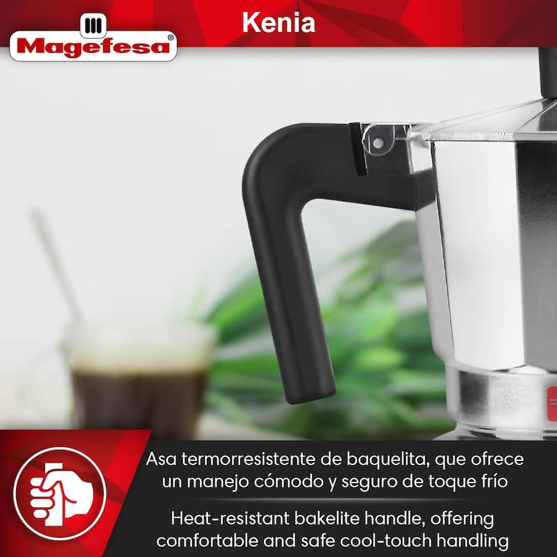 Magefesa Kenia Aluminum Stovetop Espresso Maker