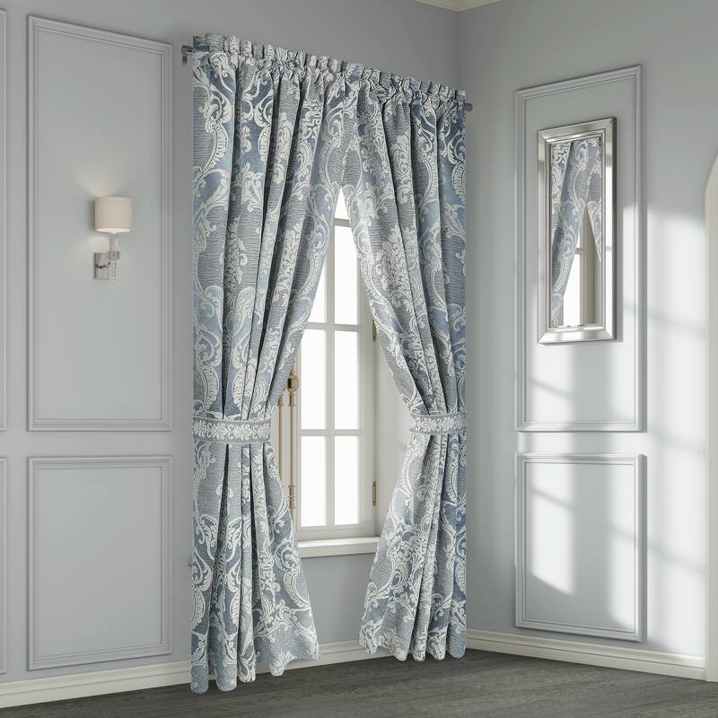 Queensbury Steel Blue Window Panel Pair