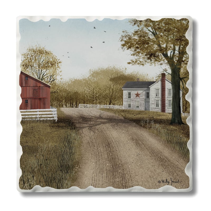 Counterart Absorbent Stone Coasters - Homestead - Set of 4 - 4x4x1.429