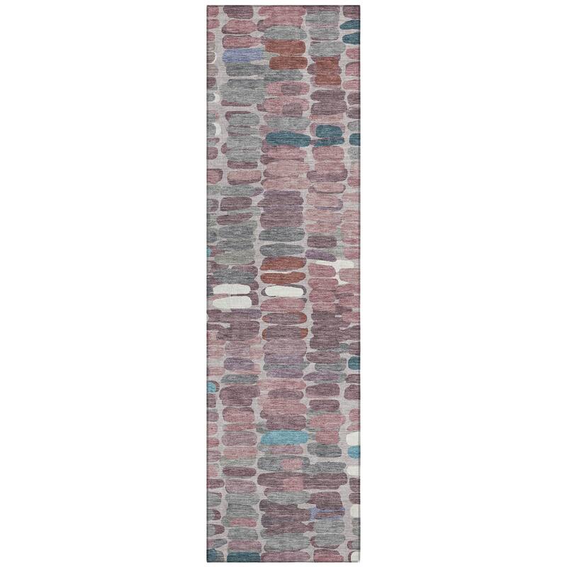 Machine Washable Indoor/ Outdoor Modern Caps Chantille Rug