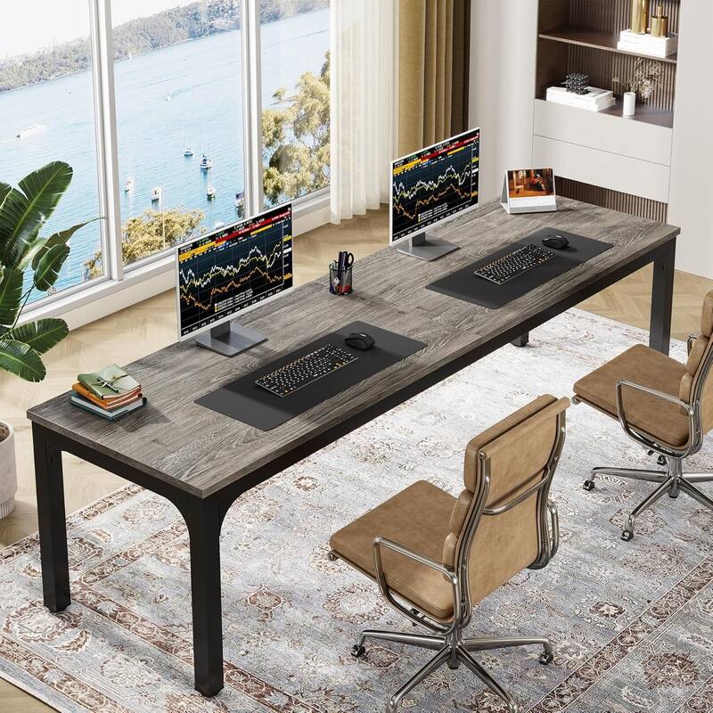 78.7" Extra Long 2-Person Computer Desk, Double Workstation for Home Office