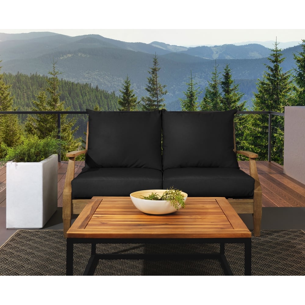 Sorra Home Sunbrella Outdoor Loveseat Pillow and Cushion Set