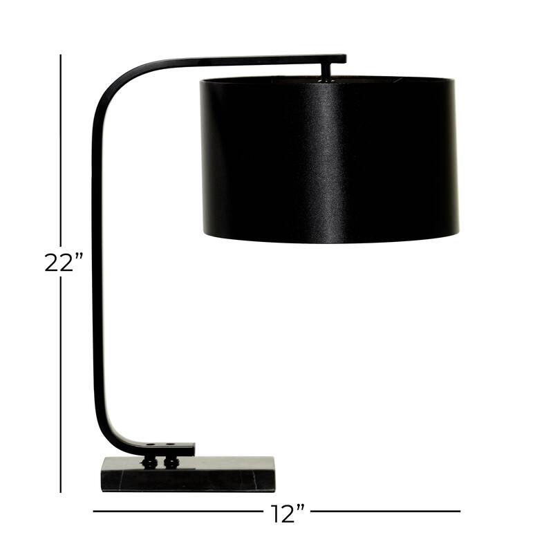Black Metal Room Desk Lamp - 12 x 18 x 22