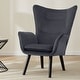 preview thumbnail 43 of 92, Upholstered Wingback Armchair Leisure Accent Chair, Single - 40.55" H x 28.34" W x 33.1" D Grey-Velvet
