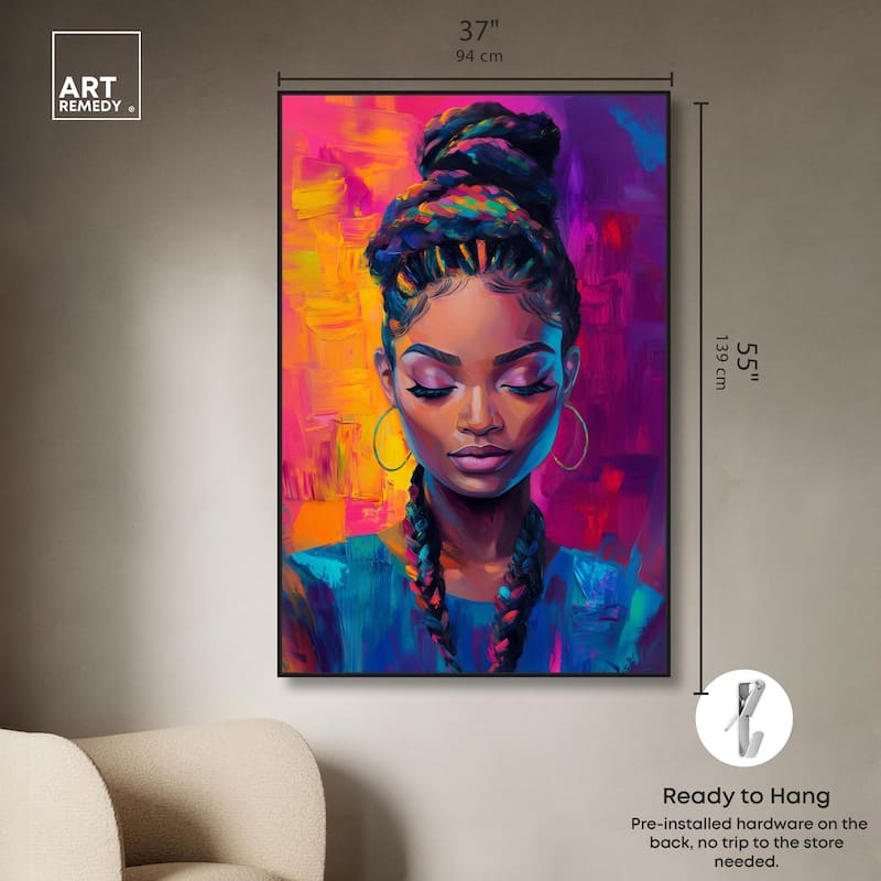 Bold Colorful Braids Canvas by Art Remedy