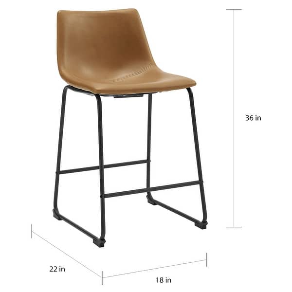 Middlebrook Prusiner 26inch Faux Leather Counter Stool (Set of 2
