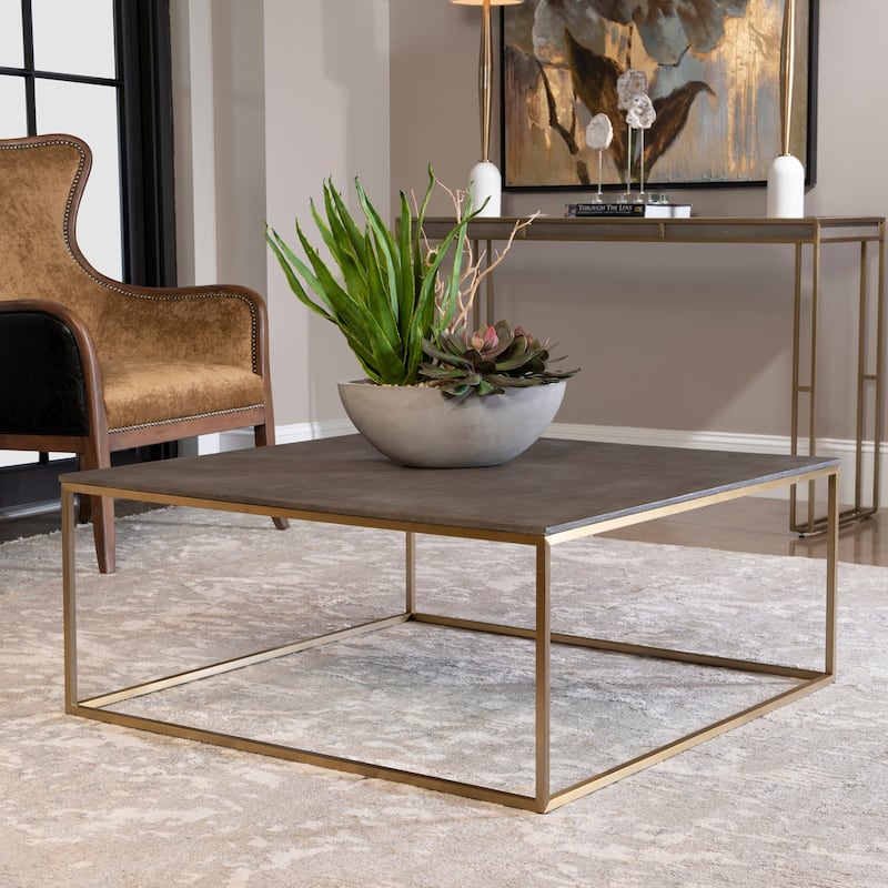 Uttermost Trebon 38" Long Faux Shagreen Stingray Overlay Wrapped Top