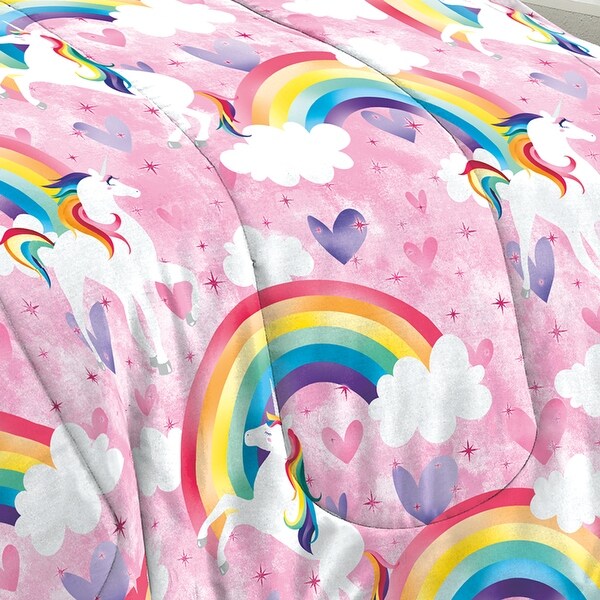 Dream factory unicorn deals rainbow comforter set