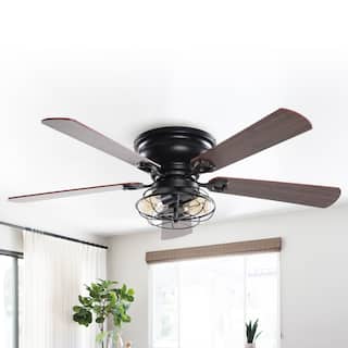 48" Classic Wooden 5-Blade Hugger Ceiling Fan with Remote