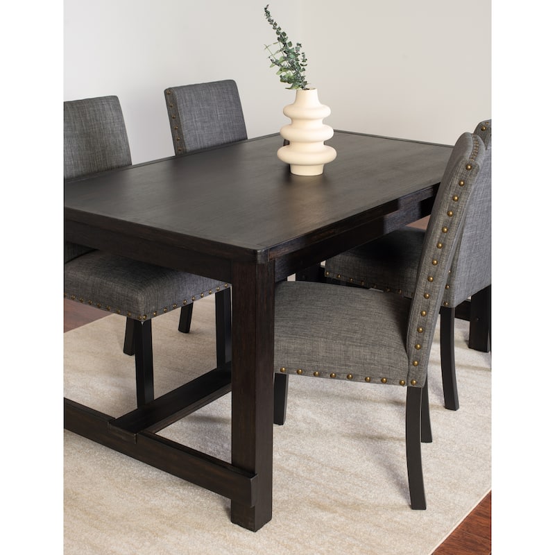 Roundhill Furniture Muzzi Contemporary 7-Piece Dining Set, Dining Table with 6 Stylish Chairs