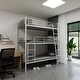 preview thumbnail 1 of 14, Multifunctional Triple Bunk Bed,Bedroom Dormitory Twin Size Metal Triple Bunk Bed Can Be Disassembled Into Three Beds White