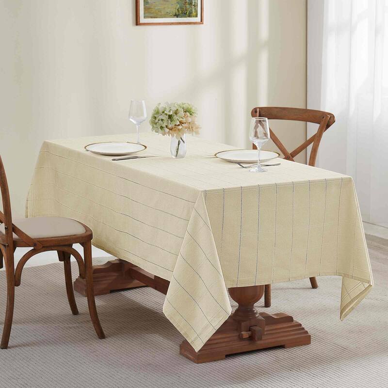 Izod Chadwick Linen Gold Lurex 60" x 144" Tablecloth