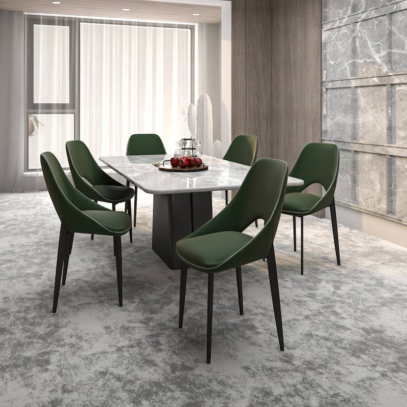 Amalfi Set of 4 Dining Chairs - Stylish & Comfortable Curved Open Back Accent Chair - Versatile Seating for Home or Apartment