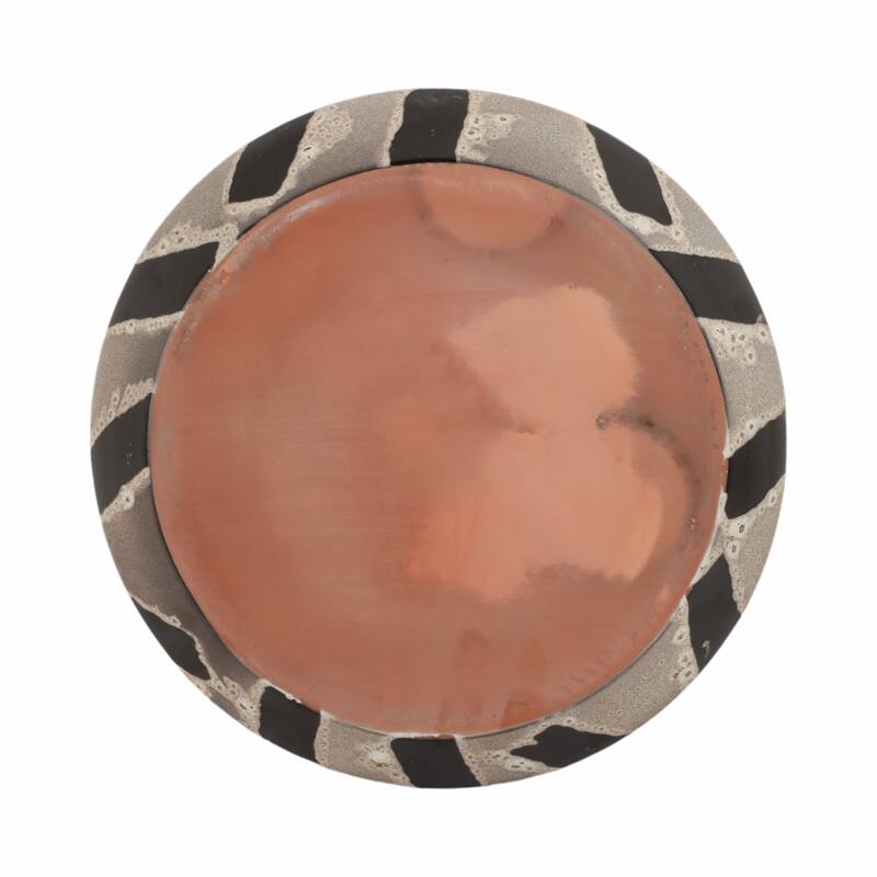 Terracotta Decorative Bowl Accent Piece for Home Office- 4" Multi - 14" x 14" x 4"