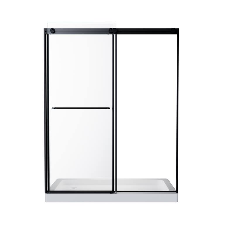 Modland Matte Black Sliding Shower Door.. - 56''-60''x 76''.