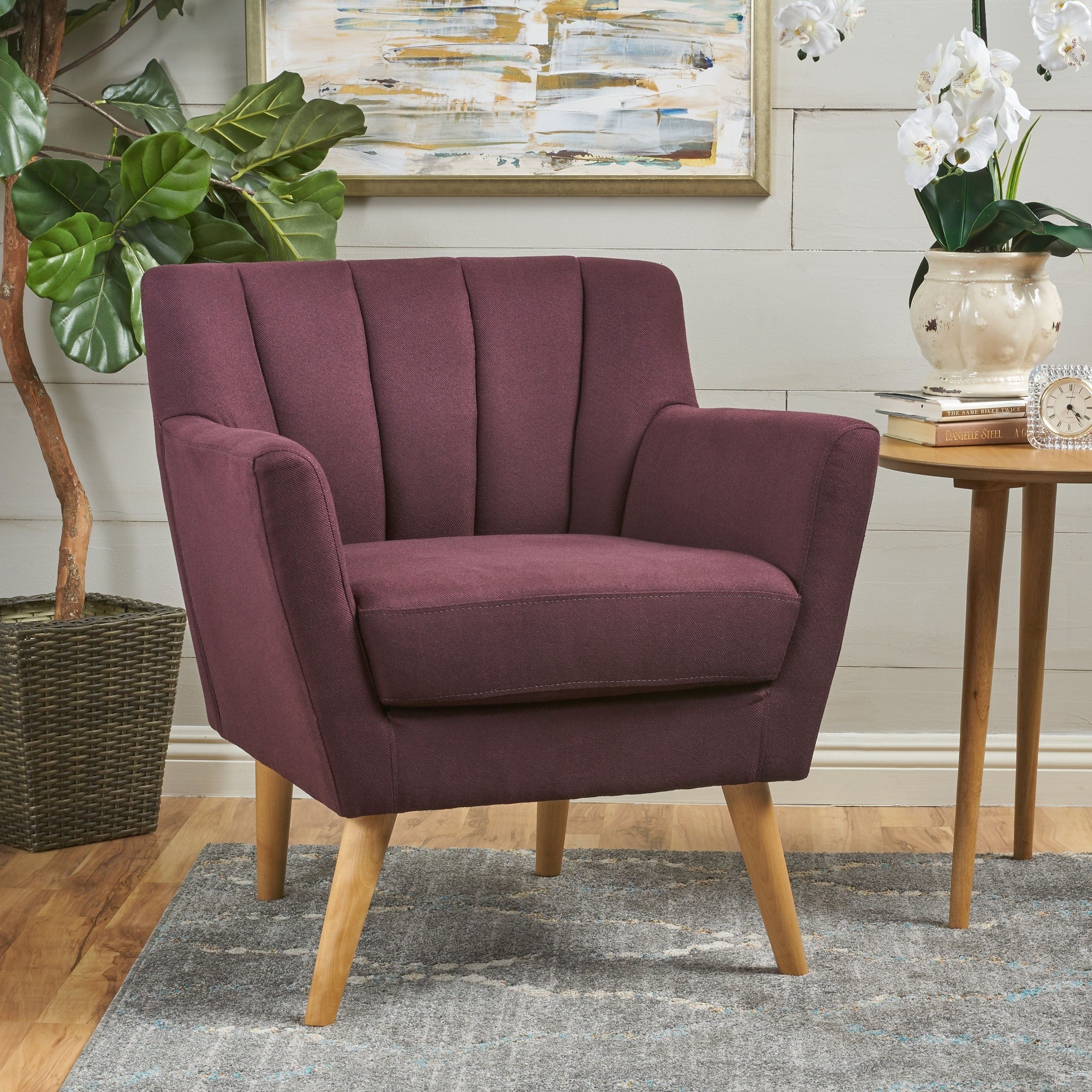 Frankie mid century modern fabric sales club chair by christopher knight home