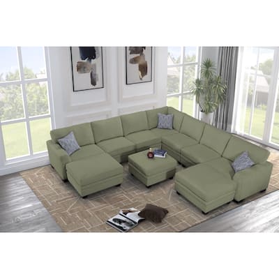 10PCS Corduroy Flexible Combination Sectional Sofa Couch