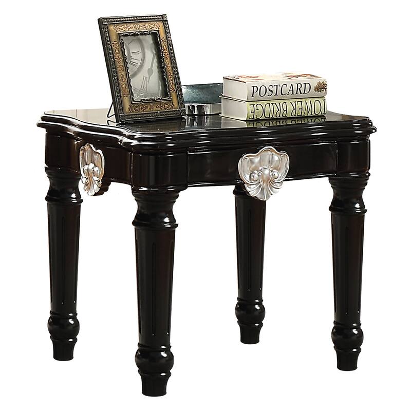 Constantine Black End Table with Turned Legs