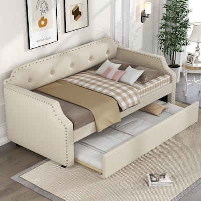 Twin Daybed with Trundle and Slat Support