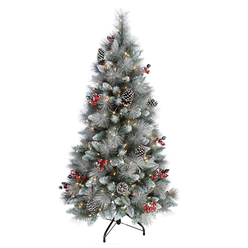 Puleo International 4.5' Pre-Lit Sterling Pine Artificial Tree