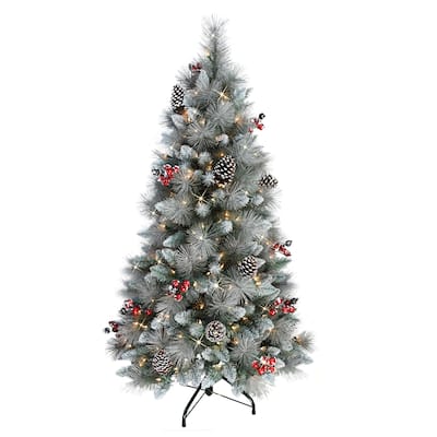 Puleo International 4.5' Pre-Lit Sterling Pine Artificial Tree