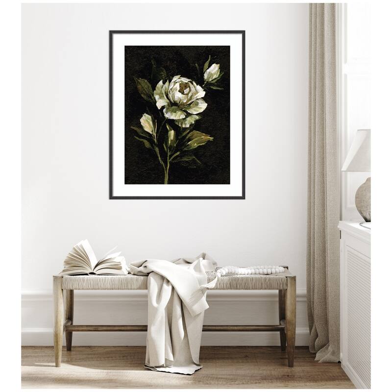 Kate and Laurel Framed Art Moody Floral 2 by Annie Quigley