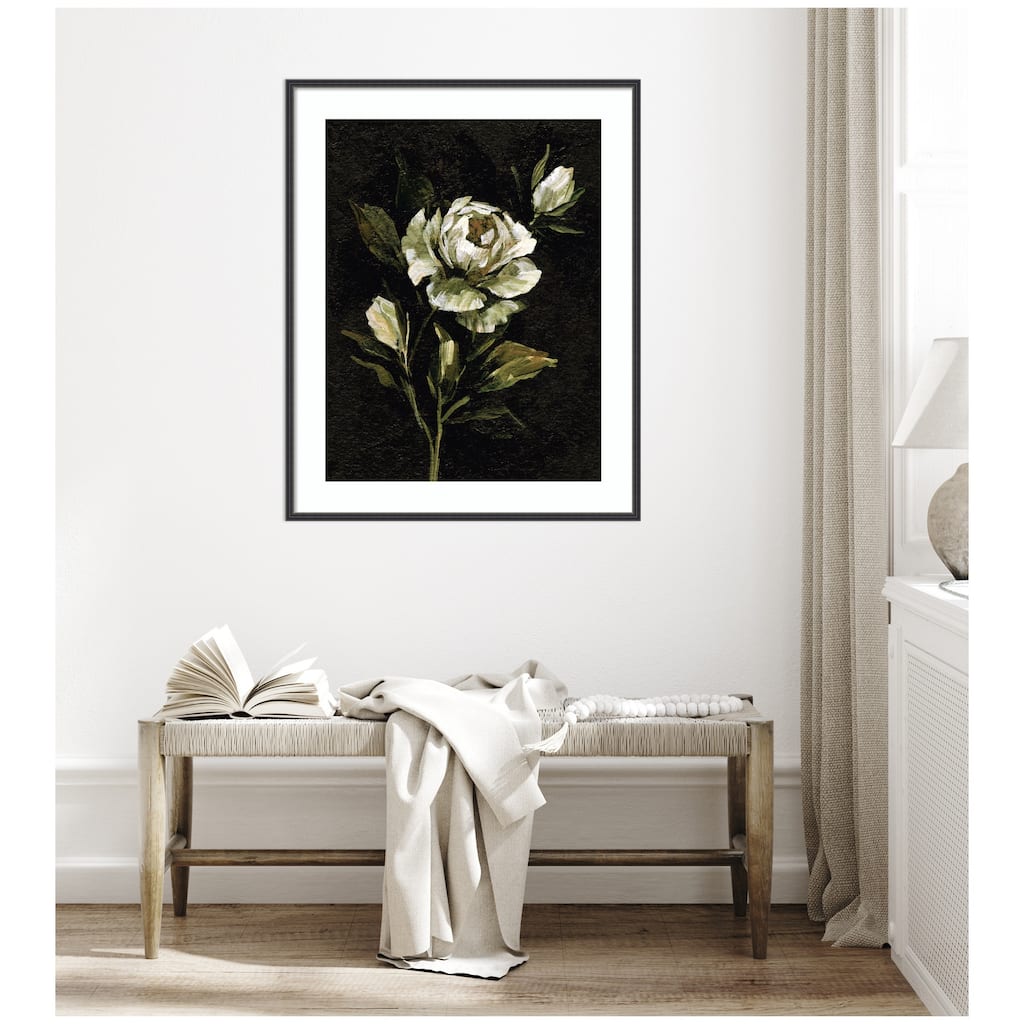Kate and Laurel Framed Art Moody Floral 2 by Annie Quigley