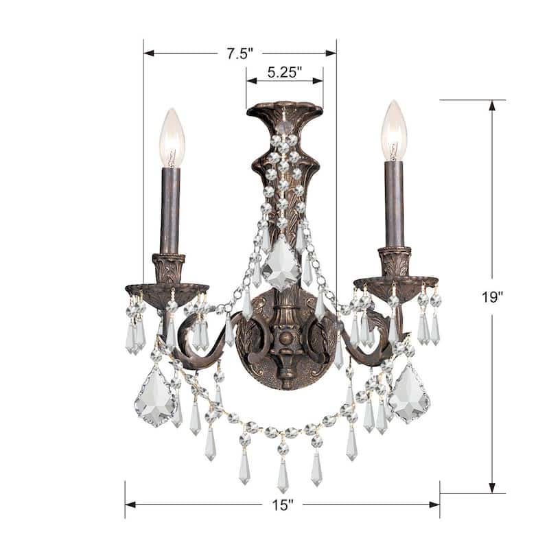 Crystorama Lighting Group Regis 2 Light 14-1/2" Wide Wall Sconce with