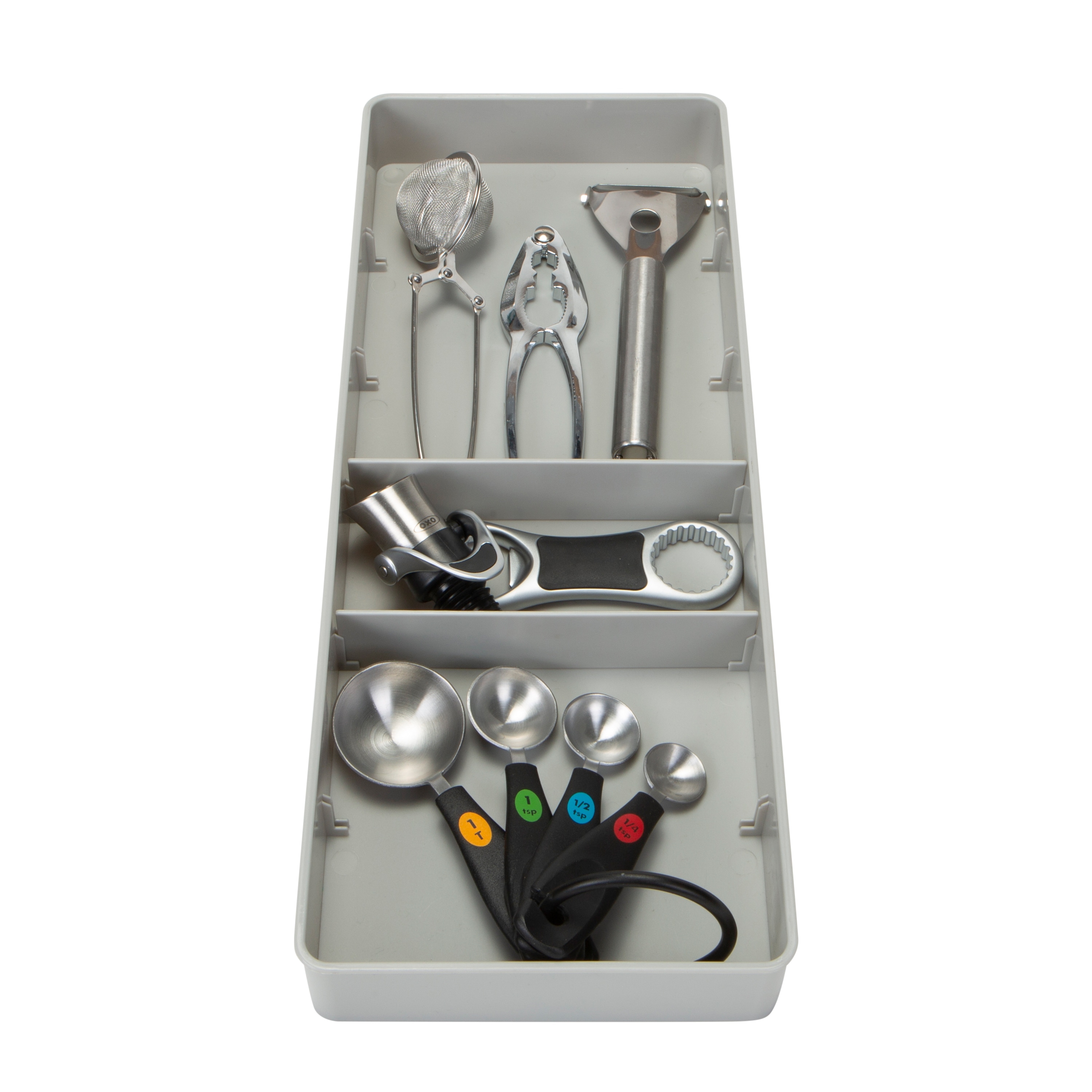 Kitchen Details Adjustable Drawer Organizer in Grey - 15.75x 5.7x 1.75 -  On Sale - Bed Bath & Beyond - 32034606